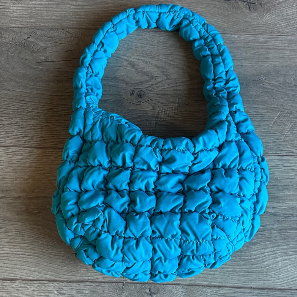 COS Turquoise Quilted Shoulder Bag